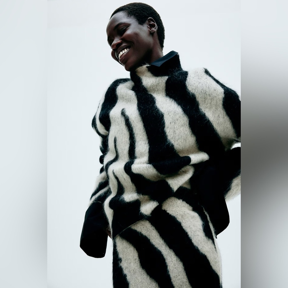 H&M EDITION MOHAIR-BLEND MOCK TURTLENECK SWEATER SIZE XS - Picture 6 of 11